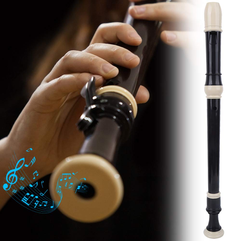 Flauto a becco contralto, Flauto a becco contralto in resina a 8 fori F, strumento a fiato tedesco/barocco a 3 pezzi con kit di pulizia e custodia per bambini, principianti(Stile barocco)