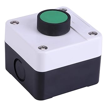 TOPINCN Green Push Button Switch Weatherproof Push Button Switch Station Box One Button Control for Gate Opener