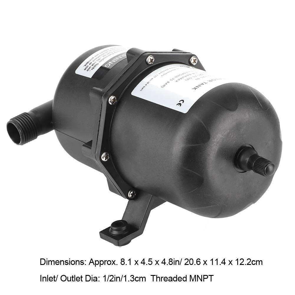 Serbatoio dell'acqua pressurizzato Serbatoio a pressione Controllo flusso pompa acqua 0,75 L 125PSI impermeabile per imbarcazioni marine