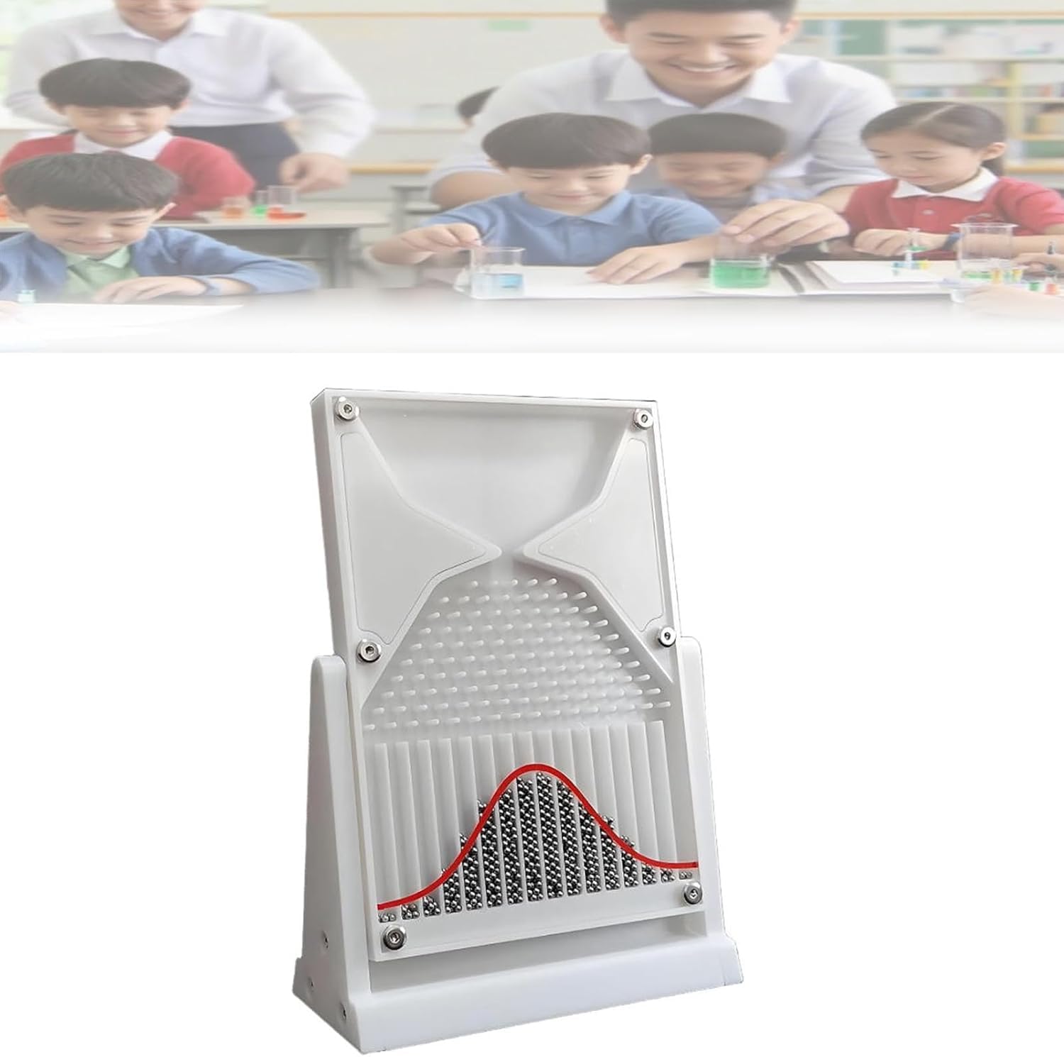 Miboce Red Normal Distribution Mathematical Model, 12×18Cm Galton Board Panel With Curve, Statistics And Probability Teaching Demonstration, Physics Lab Teaching Tool, Inspire Curiosity, For Educators
