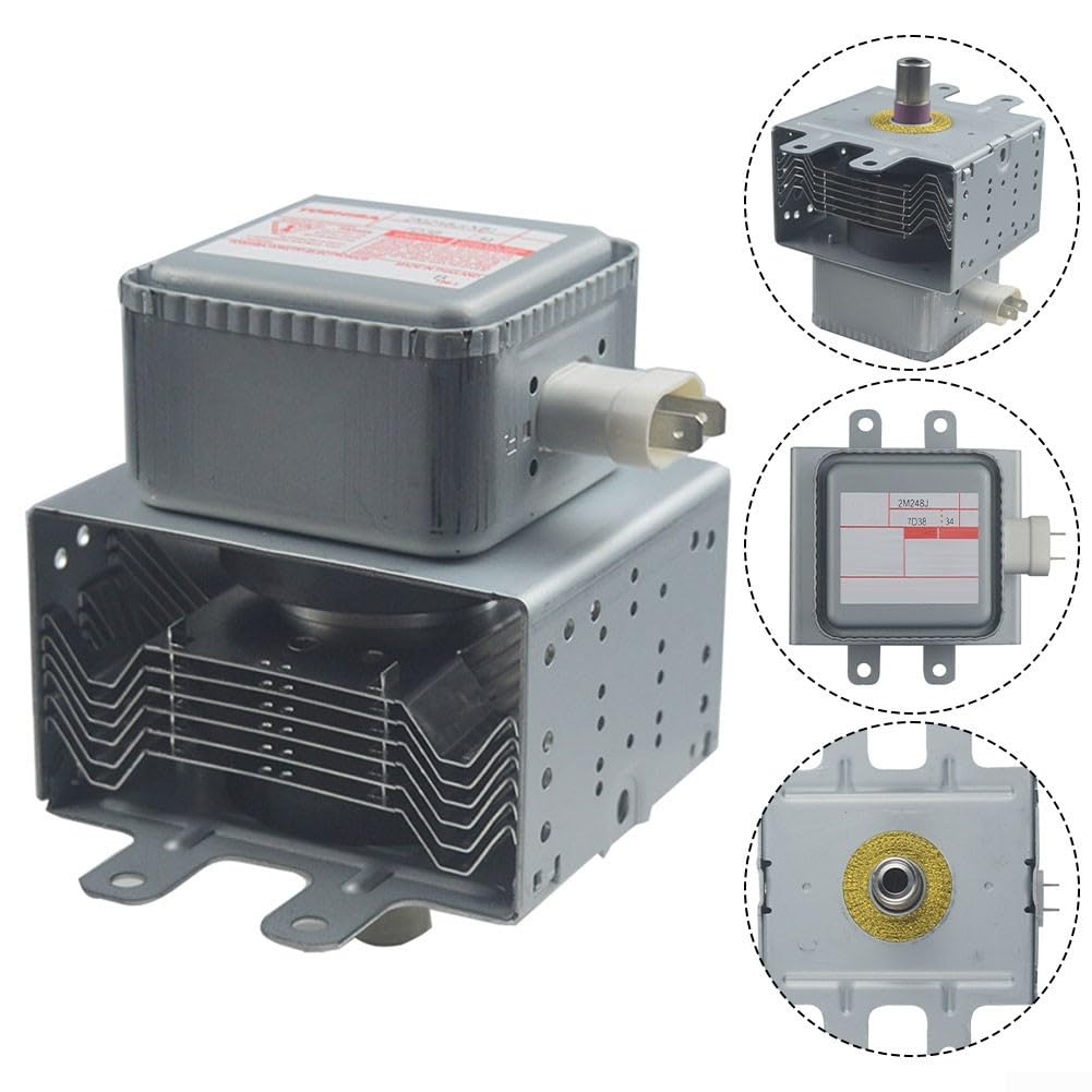 Magnetron 2M248J - Tubo de vacío de repuesto para horno microondas, salida de potencia de 1000 W con disipador de calor de 6 piezas para mejorar la velocidad de cocción