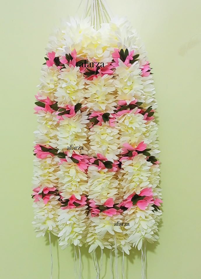 Image of Gajra For Hair Accessories Artificial Mogra Jasmine Juda Bun Scrunchies For Women Girls Pack 4 pieces (babypink multi)