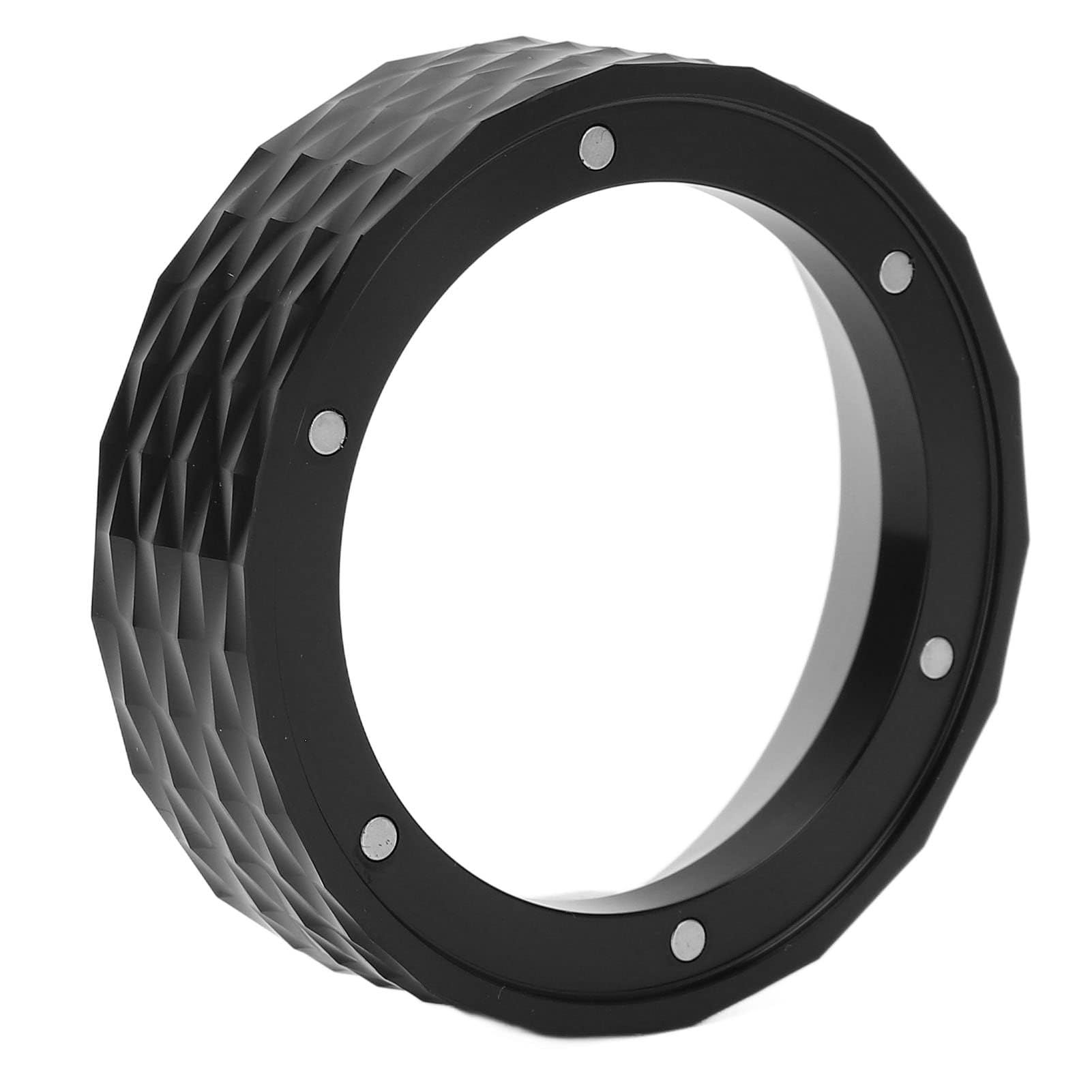 48mm Magnetic Dosing Funnel, Espresso Coffee Dosing Ring Barista Tool Coffee Dosing Funnel Aluminium Metal Funnel Magnetic Coffee Dosing Ring Espresso Machine Accessories for 51mm Portafilters, Black