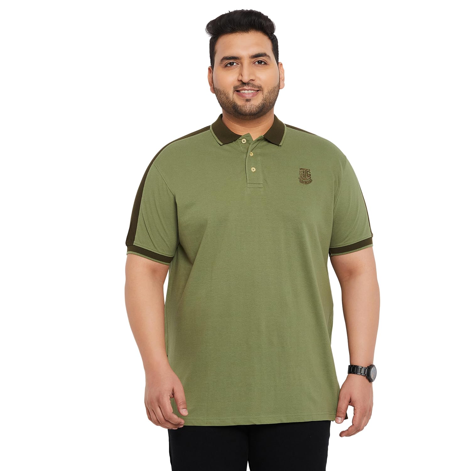 Plus Size Men's Regular Fit Solid Polo Tshirt-image-44