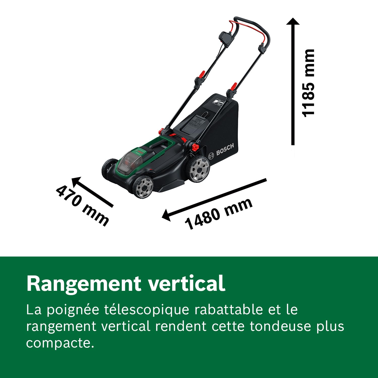 Bosch Tondeuse à Gazon sans-Fil ROTAK18V2-43 43 cm 30-75 mm 50 l 18 V