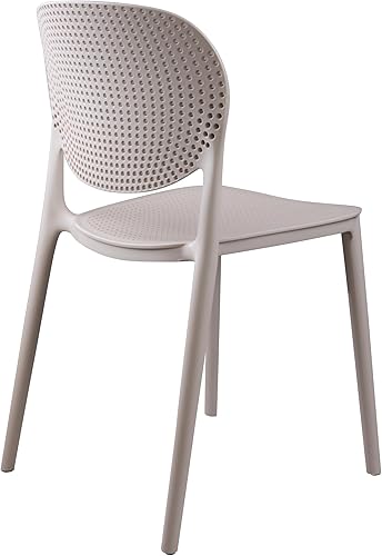 Miniatura 6 de CozyBlock - Silla de comedor apilable perforada de malla para interior y exterior, juego de 2 (verde azulado)