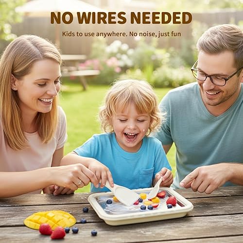 Miniatura 8 de At-Home - Kit para hacer helados enrollados, bandeja de helado enrollada casera, placa de congelación instantánea con 2 raspadores, yogur, sorbete,