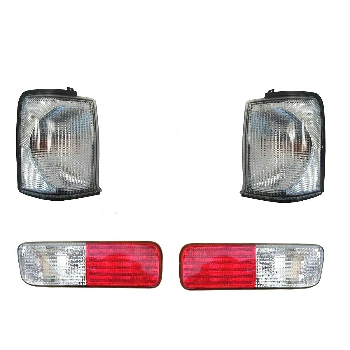 BRITPART/BEC FRONT INDICATOR & REAR BUMPER LIGHTS UPGRADE SET COMPATIBLE WITH LAND ROVER DISCOVERY 2 1999-2002, PARTS # XFB000720 & XFB000730 & XBD100870W & XBD100880W