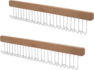 2 Pack Wardrobe Tie Hanger with 8 or 12 Hooks Extendable Tie Rack Belt Hanger for Hanging Belts Ties, Scarves Underwear Hats (12 Hooks)