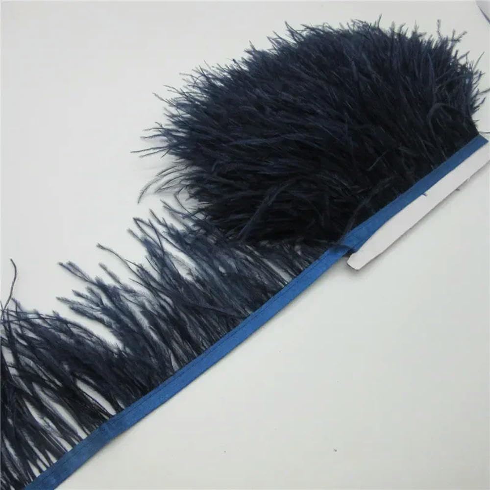 3 Meter Fluffy White Ostrich Feathers Trim Fringe 8-10cm Feather Ribbon for Wedding Party Sewing Dress Clothing Decoration Crafts
