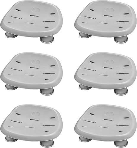 Bestway SaluSpa - Asiento de spa para piscina y spa subacuático antideslizante con patas de altura ajustable y pies pesados, color gris (paquete de
