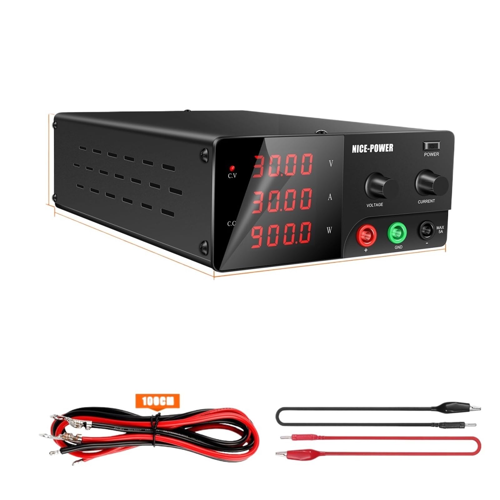 JJKKOZVQF 900W 1200W DC Power Supply Adjustable 30V30A 60V20A 120V10A 60A 200V5A Voltage Regulator(15V 30A,110v)