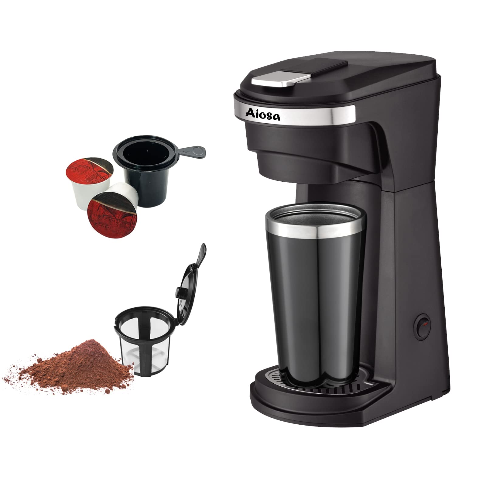 Buy Aiosa One Cup Coffee Maker,Equipped With Single Layer Travel Cup