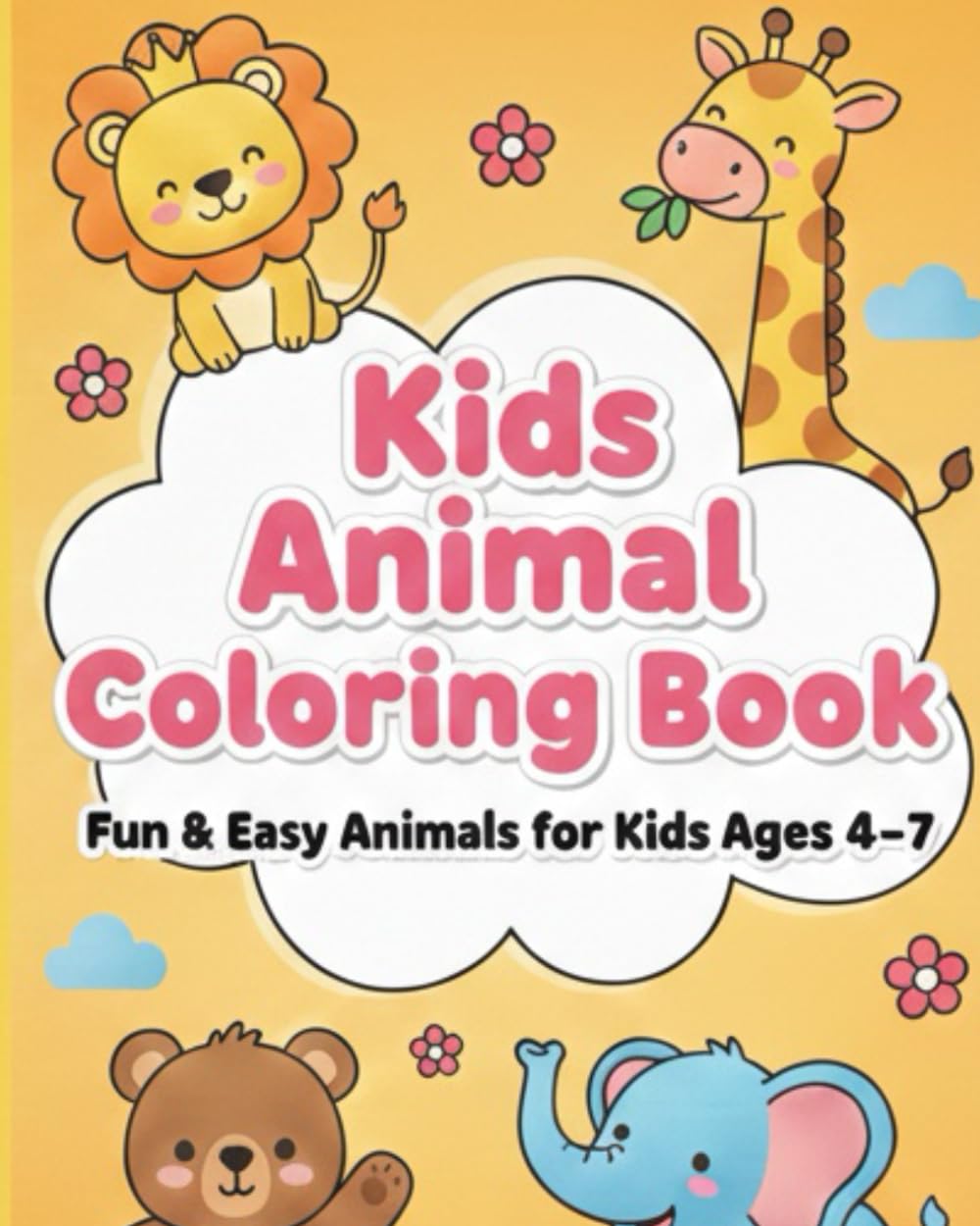 Cute Animals Coloring Book for Kids Ages 4–7