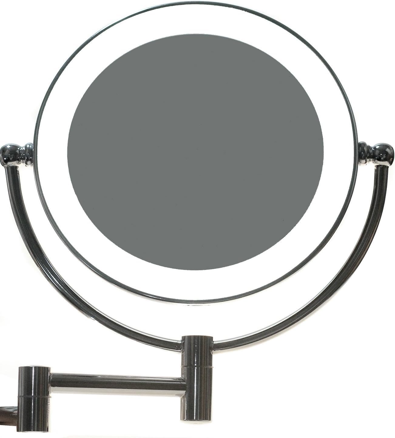 LED Cosmética Espejo 8,5 Pulgadas 7X Aumentos, Maquillar Espejo de Pared con Luz y Brazo Articulado, Enchufe Español, Plegable Espejos para Baño, Cara Doble: Estándar + 7X Aumentos. KXD3129-7x