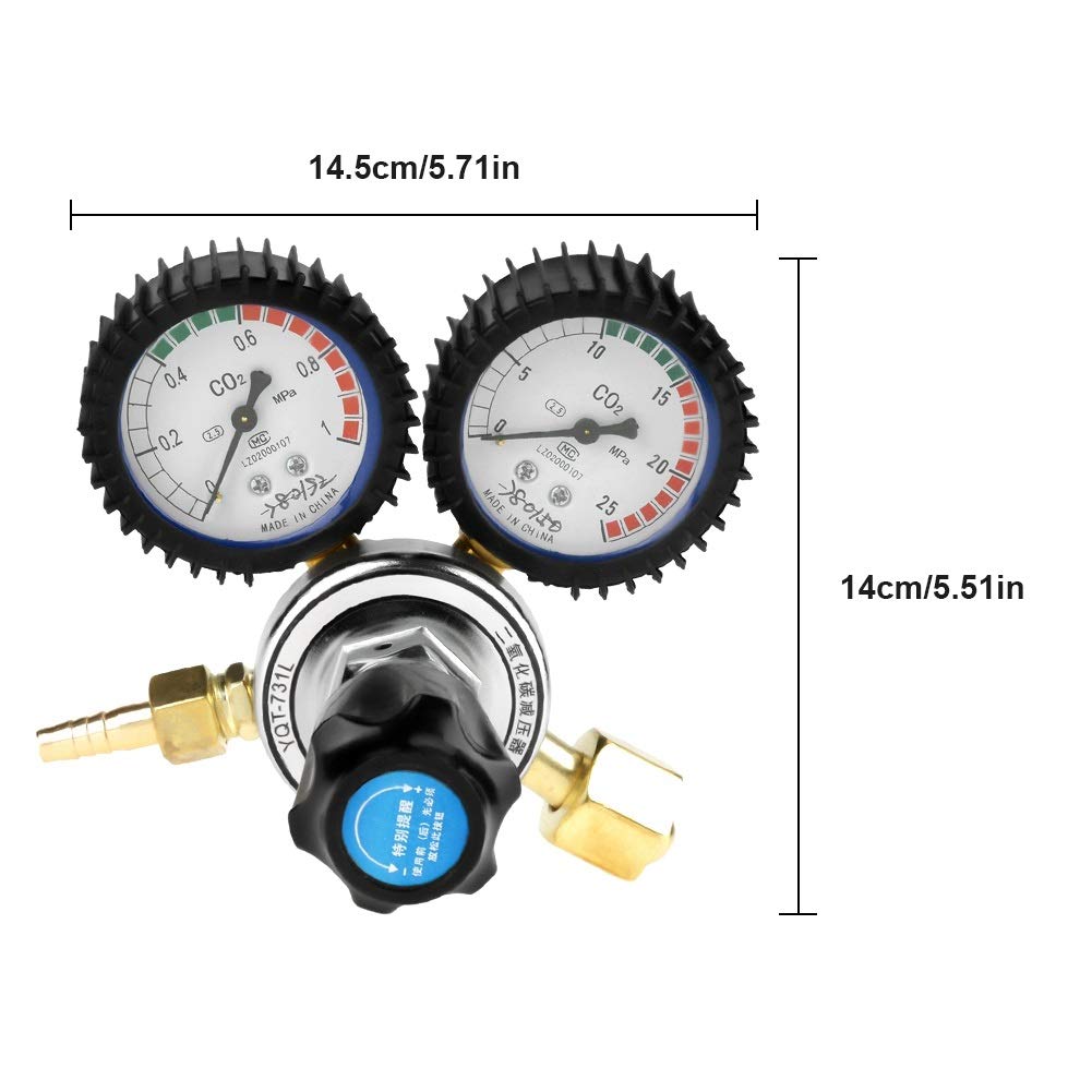 Nikou Regolatore di Pressione CO2 - CO2 Bottiglia Gas Regulator Anidride carbonica Saldatura Pressione Riduttore G5 / 8 Regolatore CO2
