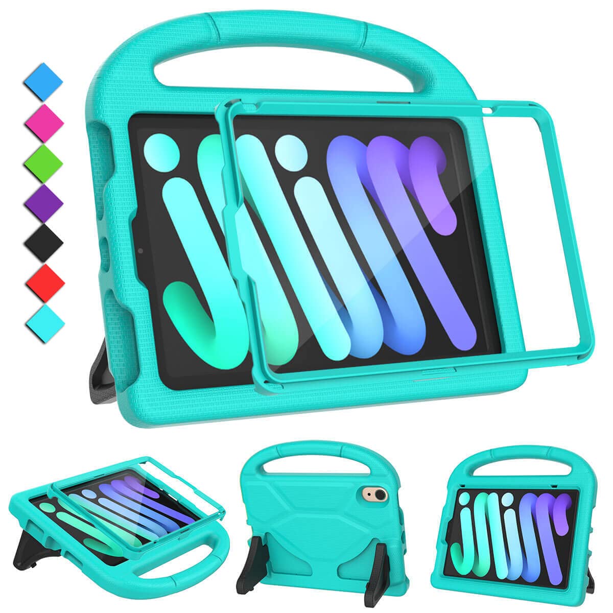 MOXOTEK 070-ipad Mini 6 Kids case with SP (Teal)