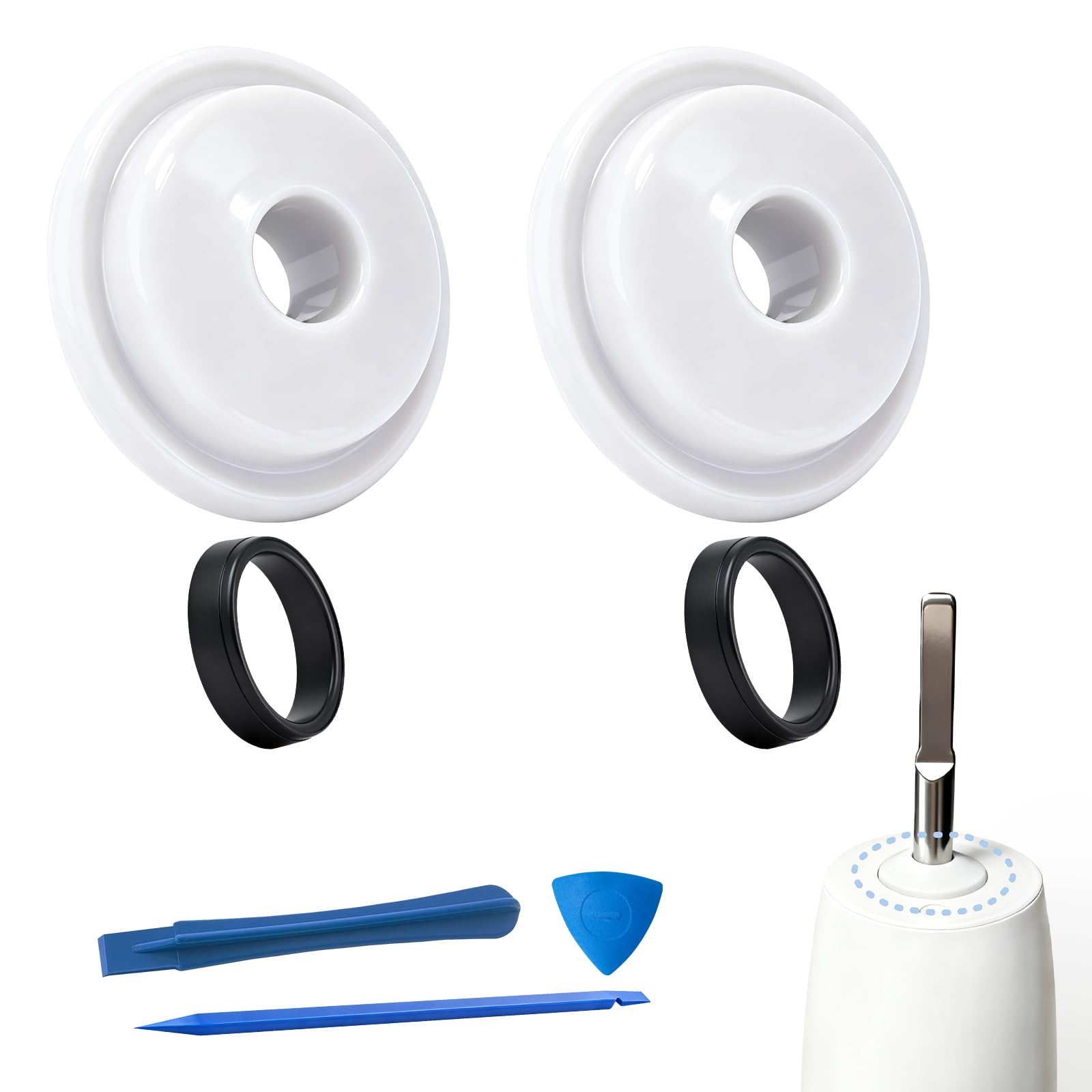 Wodoodporne uszczelki do szczoteczki elektrycznej Philips Sonicare - 2-częściowy zestaw uszczelek jako części zamienne do ręcznego uchwytu Philips Sonicare, dla serii HX93XX, HX67XX i HX99XX, w tym