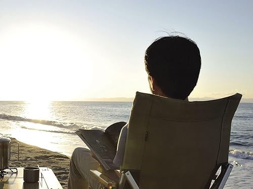 Miniatura 11 de Snow Peak Silla de playa baja - Reposabrazos de madera natural y asiento de lona - Marrón, 23" x 26" x 39"