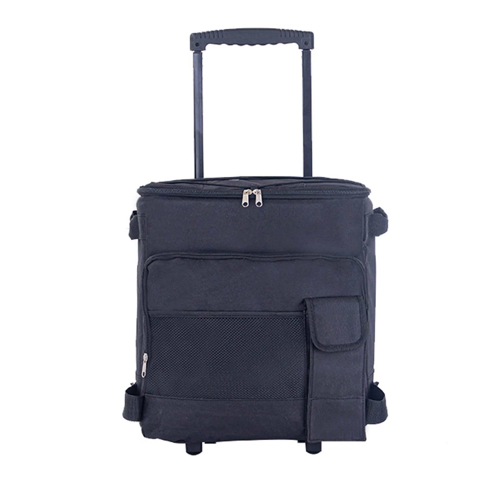 Bolsa de refrigeración de 43 l con Varilla: Bolsa Picnic portátil Gran Capacidad con Cremallera y Bolsillo, Tela Oxford silenciosa Polipropileno, Duradera para, Negro