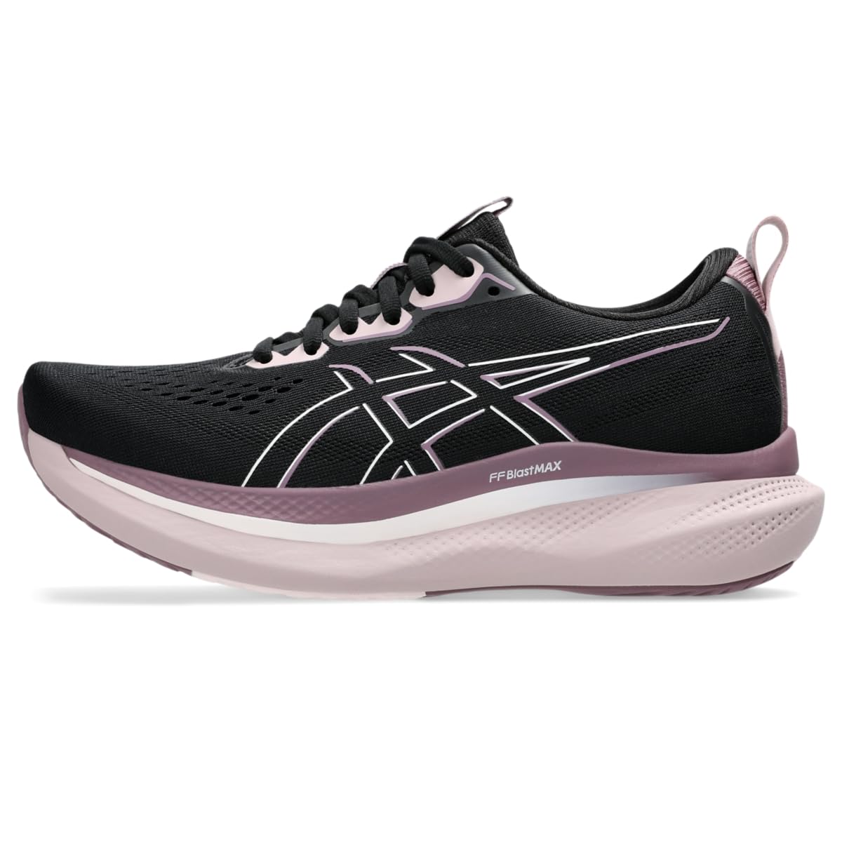 ASICS Women's GLIDERIDE MAX Running Shoes, Black/Pale Pink, 5 UK