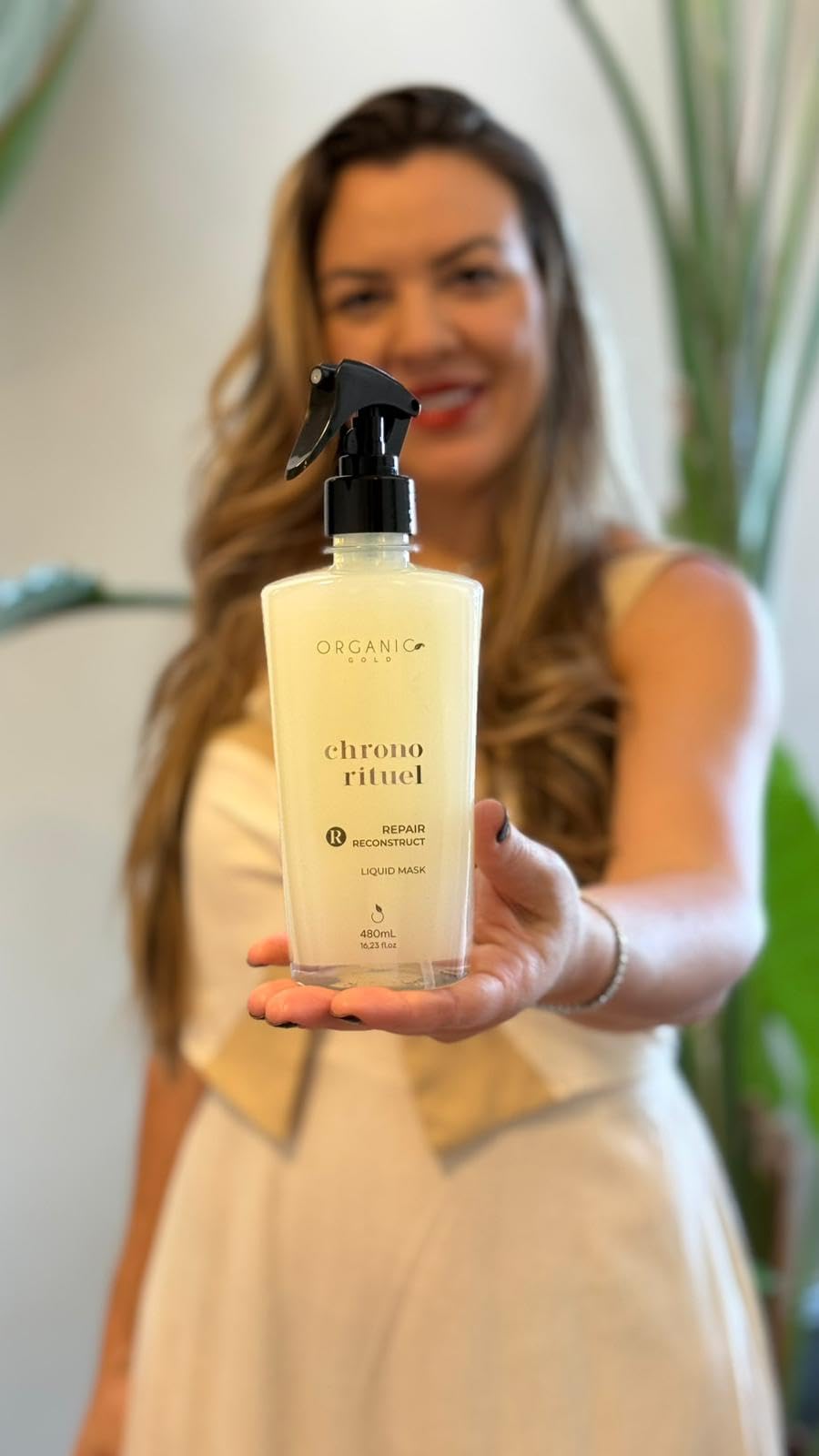 Chrono Ritual - Mascarilla líquida reparadora, cuidado reconstructor para cabello dañado, 460 ml