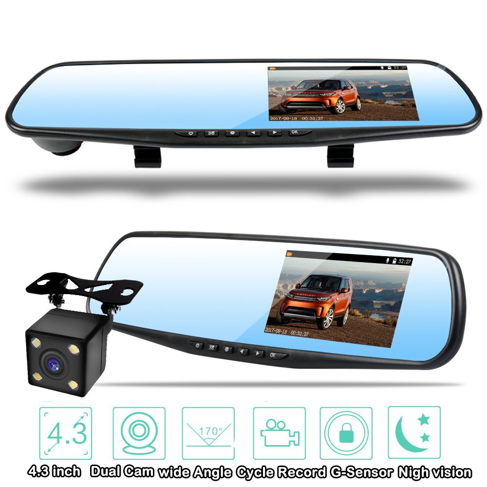 Homelink 1080P 4.3'' Full HD IPS LCD Video Car Revise Camera Rear View