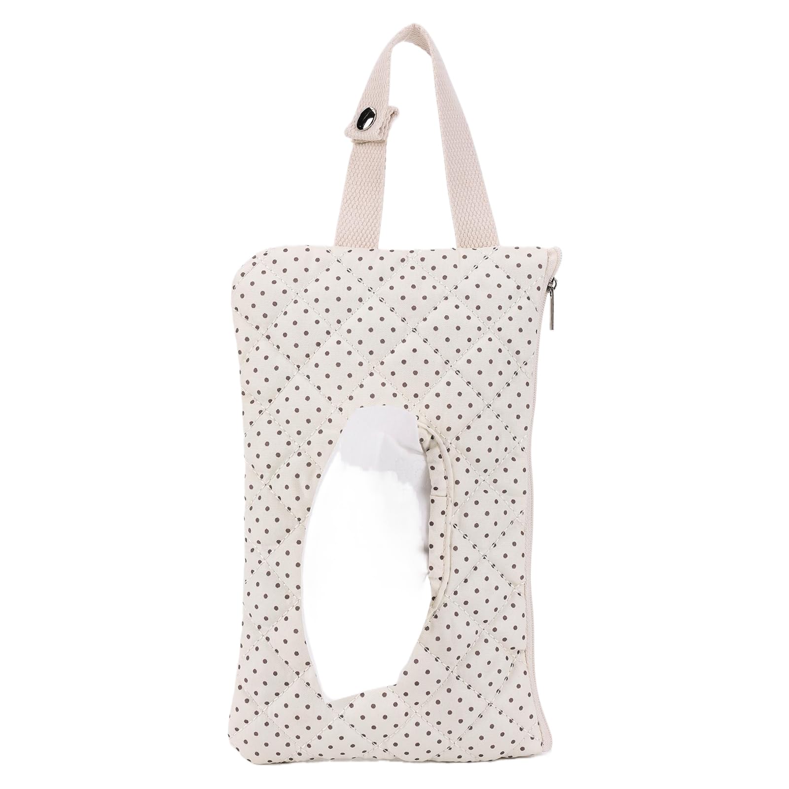 Quilted Baby Wipe Holder, Canvas Floral Quilted Pouch with Hanging Strap, Portable Diaper Wipe Holder for Travel Stroller-Hibiscus - 5