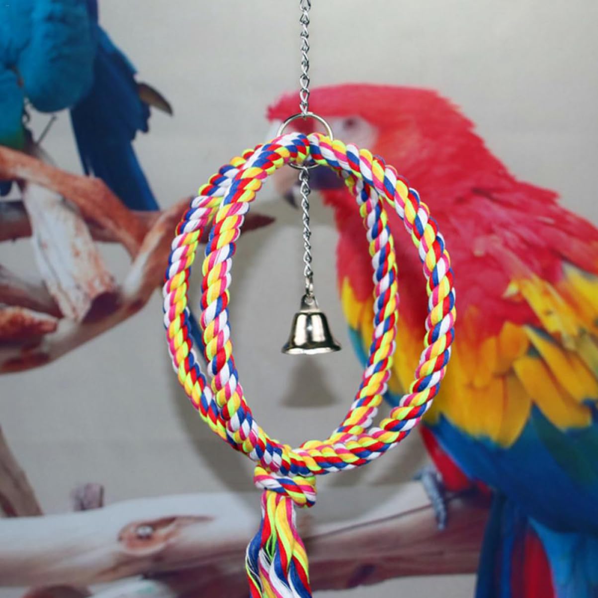 BESPORTBLE 2pezzi Rete Di Gioco Per Pappagalli Altalena Cotone Con Gancio Giocattolo Interattivo Per e Resistente Per Parrocchetti e Cockatiel