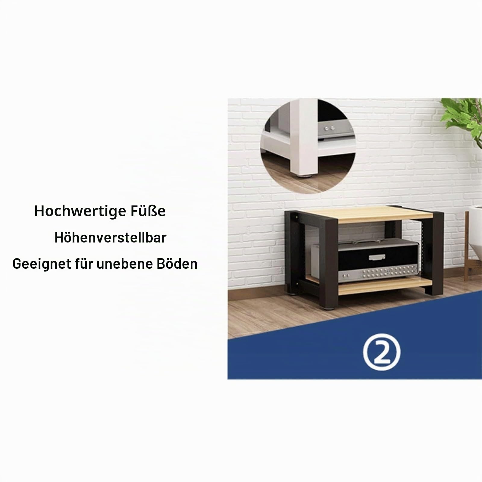 Audio-Rack, 2/3/4/5-stufiges Stereo-Rack, Audio-Geräte-Rack, offenes Audio-Rack, Schrank, HiFi-Rack, verstellbares Audio-Video-Regal, langlebig(Nero,5 Tier)
