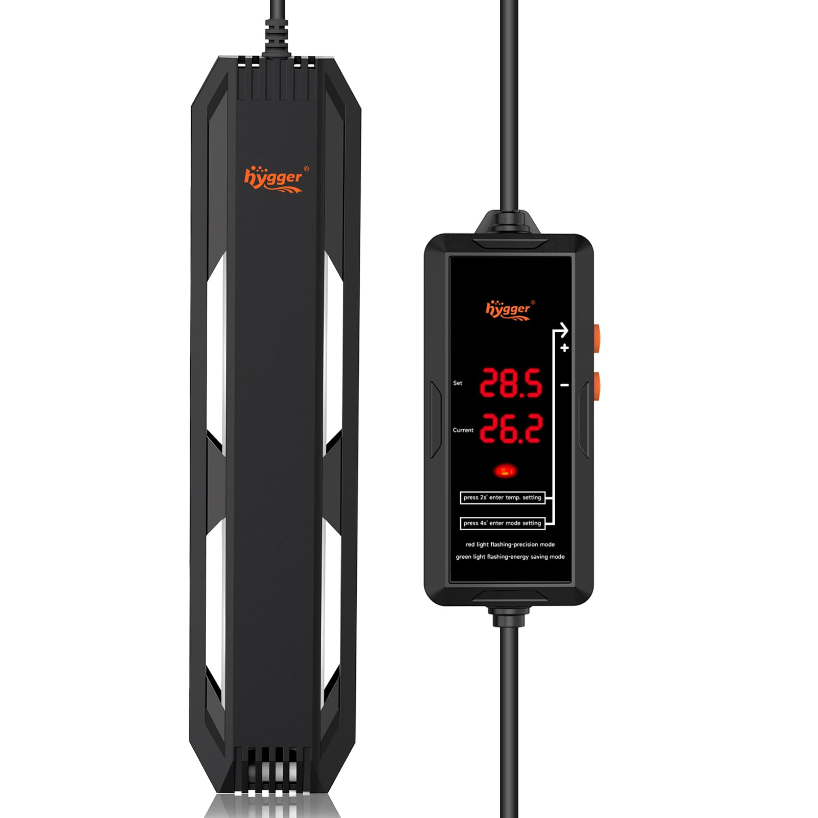 hygger Chauffage d'aquarium 300W-1000W, Chauffage Aquarium,2 Modes de Travail avec numérique Externe LED contrôleur, température réglable 15-34 ℃ pour 150-908L (800W (302-757L))