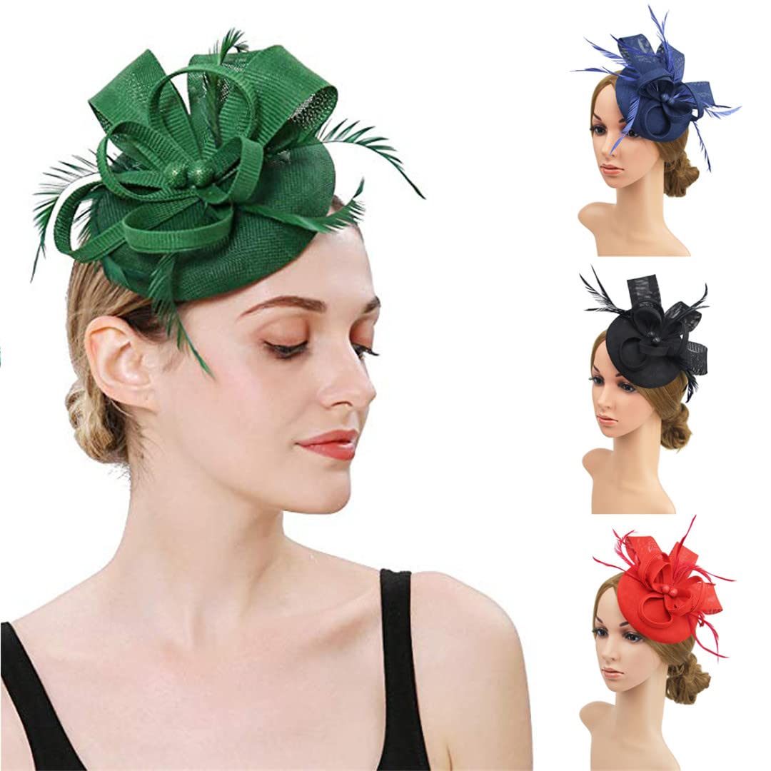 LYGBAOFUL Damskie damskie wieczorowe wesele Mesh HeadbFlower Hat Fascinator Caps