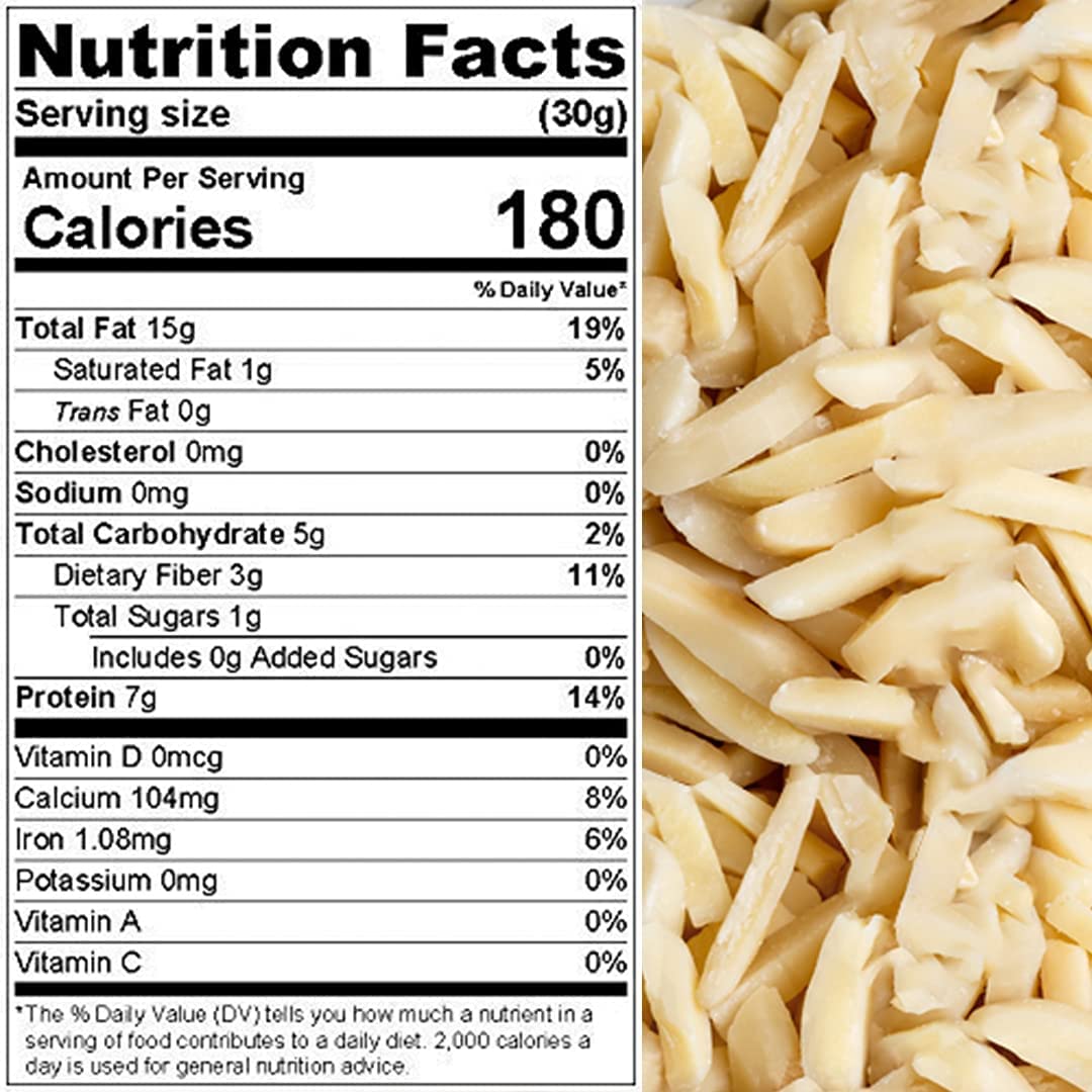 Presto Sales Slivered Almonds Raw, 80 oz | High Protein, Keto | All Natural Blanched Almonds | Perfect for Snacks, Salads, Cookies, Cakes, Granola, & Oatmeal | Packaged in resealable 5 lbs pouch bag
