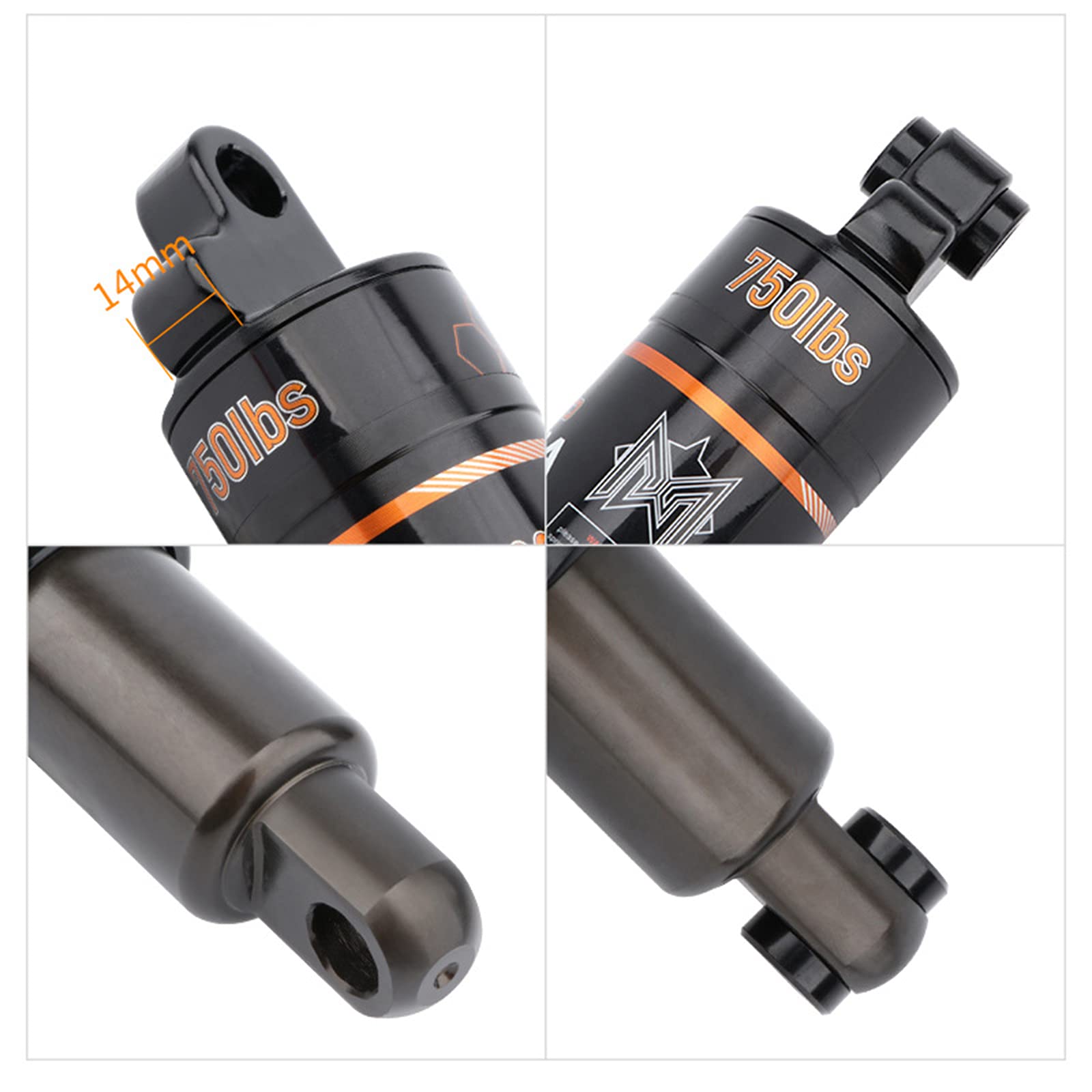 SM SunniMix Amortisseur arrière de vélo 125mm-850lbs, 150mm-1000lbs, 165mm-750lbs, 165mm-1000lbs, 190mm-1000lbs Amortisseurs de vélo de Montagne, 165mm 1000lbs