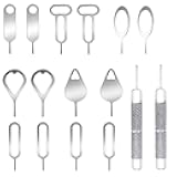 AYWFEY 16 Pieces SIM Card Removal Openning Tool Tray Eject Pins Needle Opener Ejector Compatible with All iPhone Apple iPad HTC Samsung Galaxy Cell Phone Smartphone Watchchain Link Remover