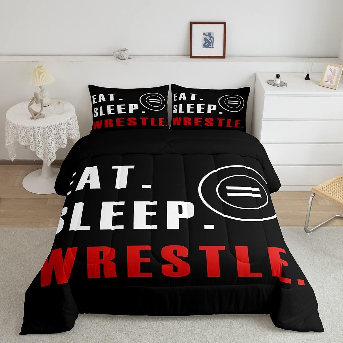 Feelyou Wrestle Comforter Set Toddler Size 3Pcs for Kids Boys Girls Teens