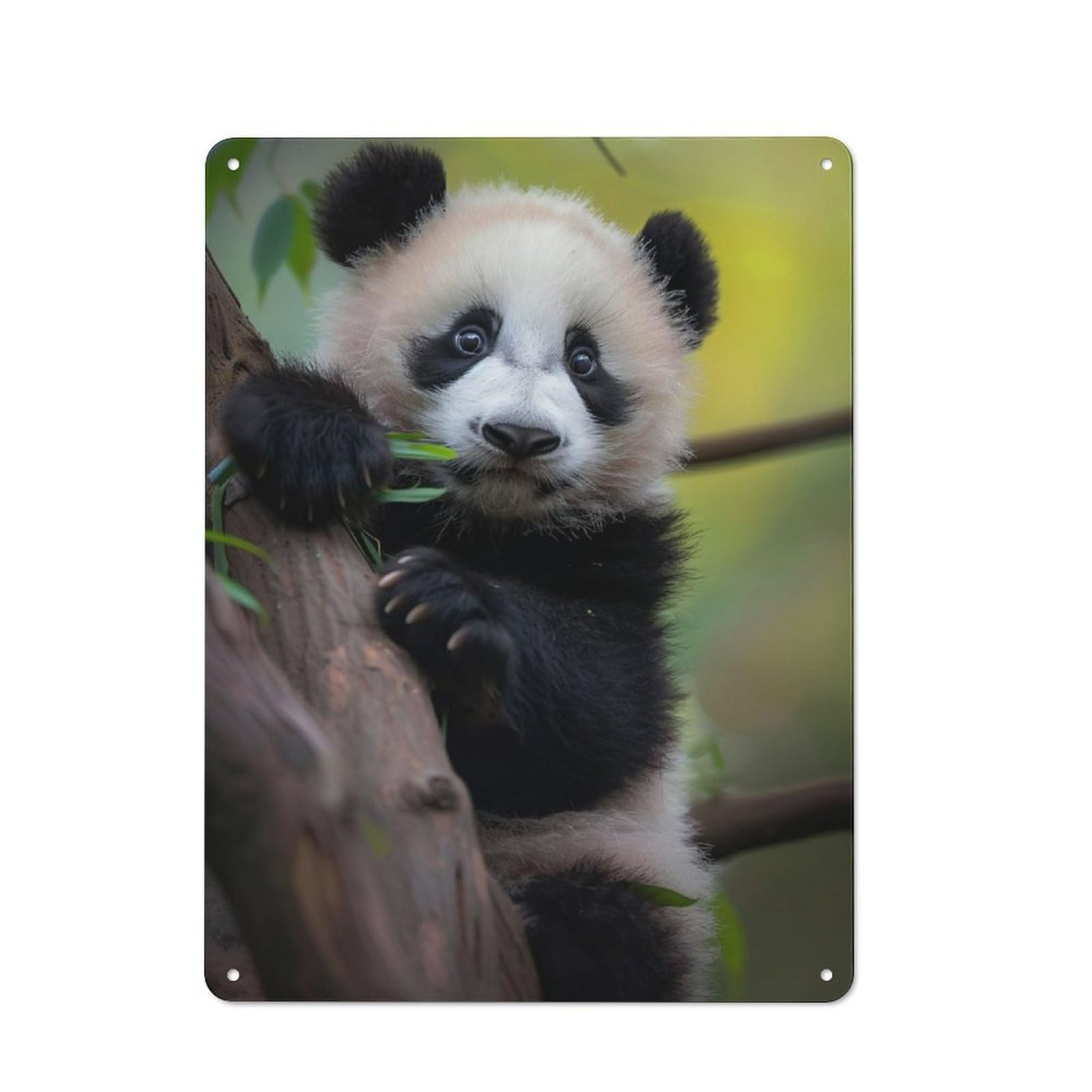 Junmoney Panda Retro Metal Wall Sign 40X30cm For Man Cave Or Games Room, For Man Cave Decor Fans Refreshing A Room In Autumn