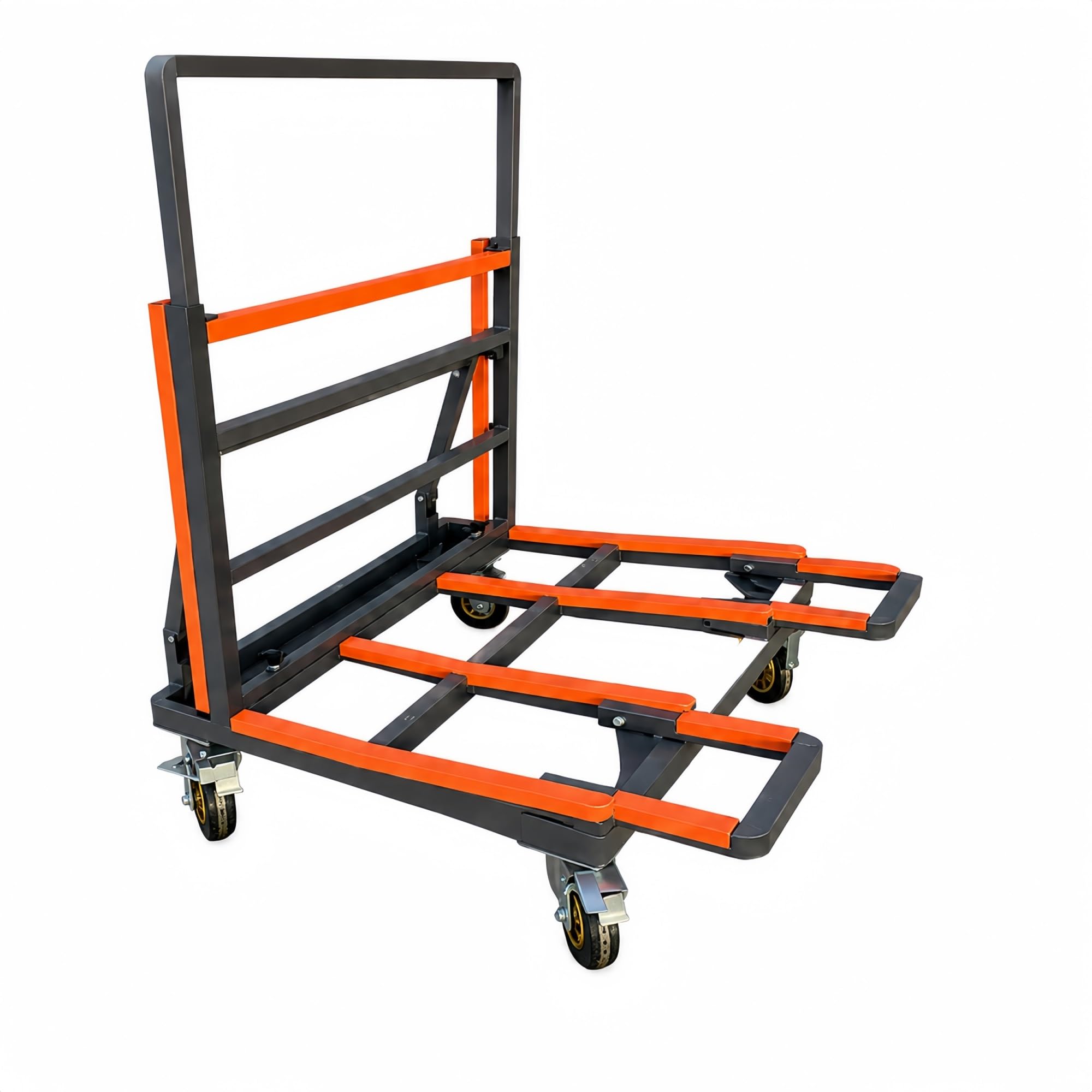 Verstellbarer Glaspaneelwagen, Verstellbare Stützstange, 5-mm-Gummipolster | Mit Gummirädern For Stein, Türen, Fenster(4SWIVEL CASTERS,6INCH)