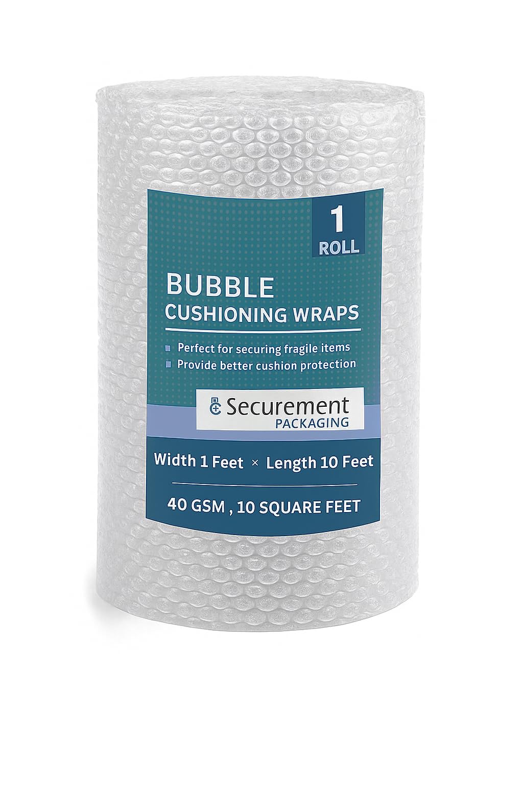 Elatrin Bubble Wrap Roll, Heavy Duty 40 GSM, Clear, 1 ft x 10 ft, Packaging Cushioning for Fragile Items