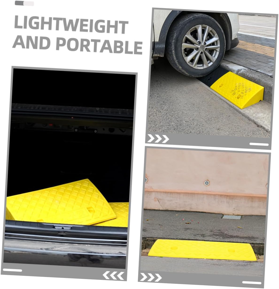OUNONA Rubber Ramp for Wheelchairs and Vehicles High Slip Driveway Aid for Trucks Cars and Suvs and Wear-Resistant Easy Installation for Sidewalks and Garages