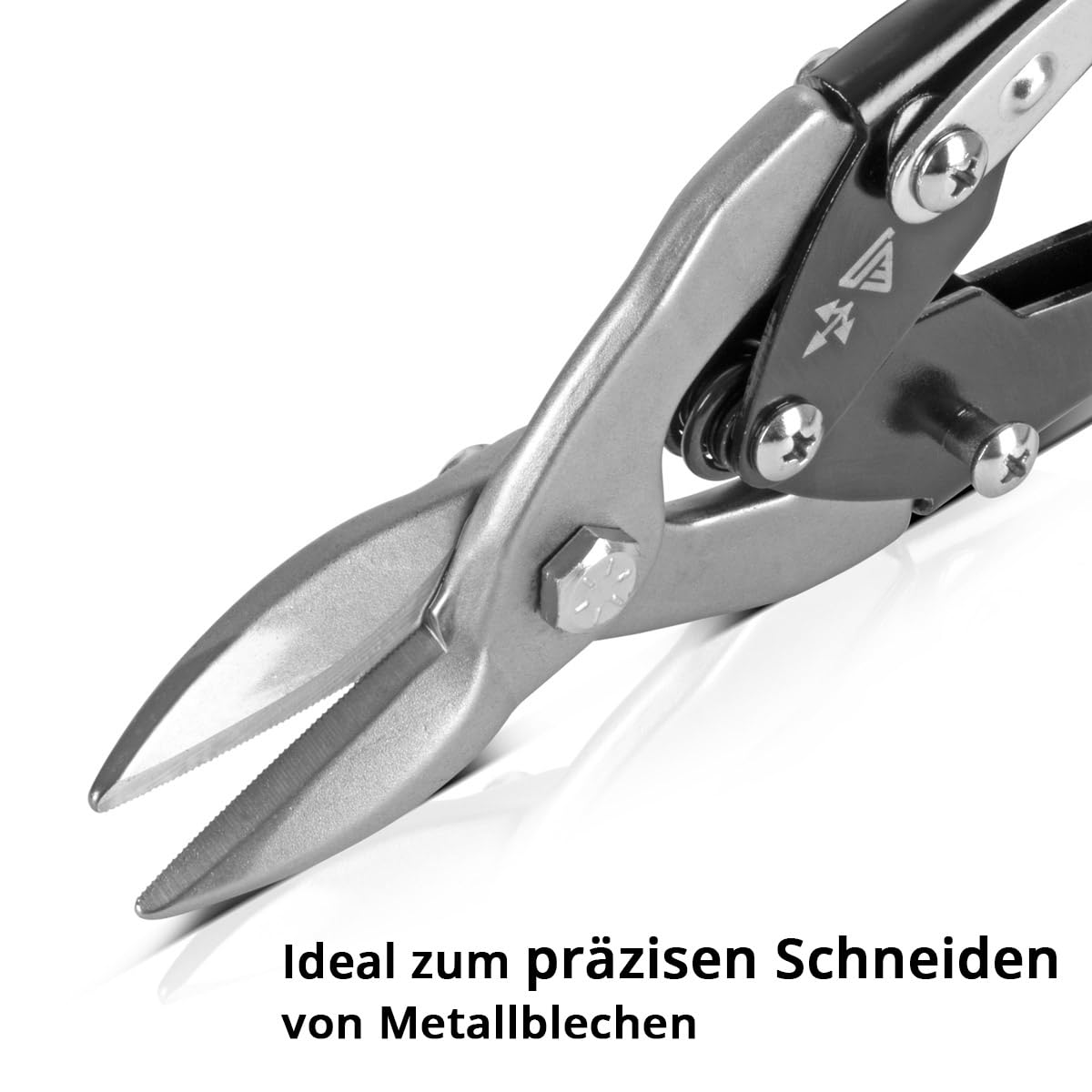 STAHLWERK Blechschere gerader Schnitt Profi-Metallschere, Blechschneider, Metallschneider zum professionellen Schneiden von Metallblechen