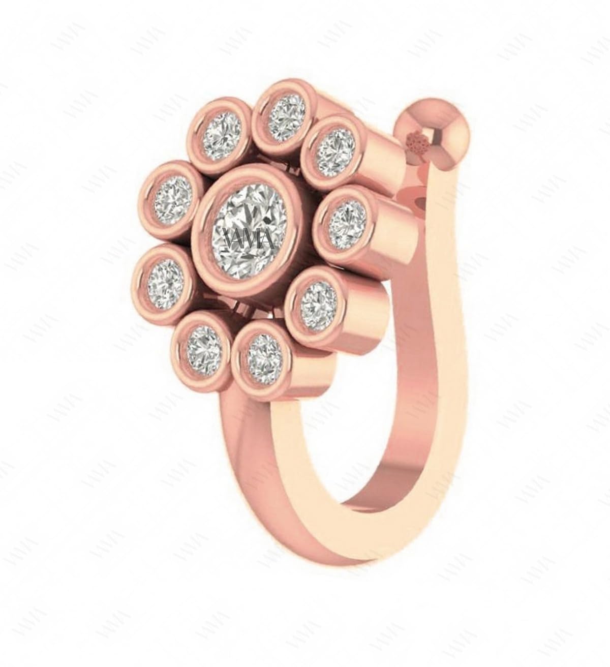 vama Pressing Type Rose Gold Nose Ring Pins without non Pierced Nose Clip on NosePin Stud for Girls & Women-picture-29