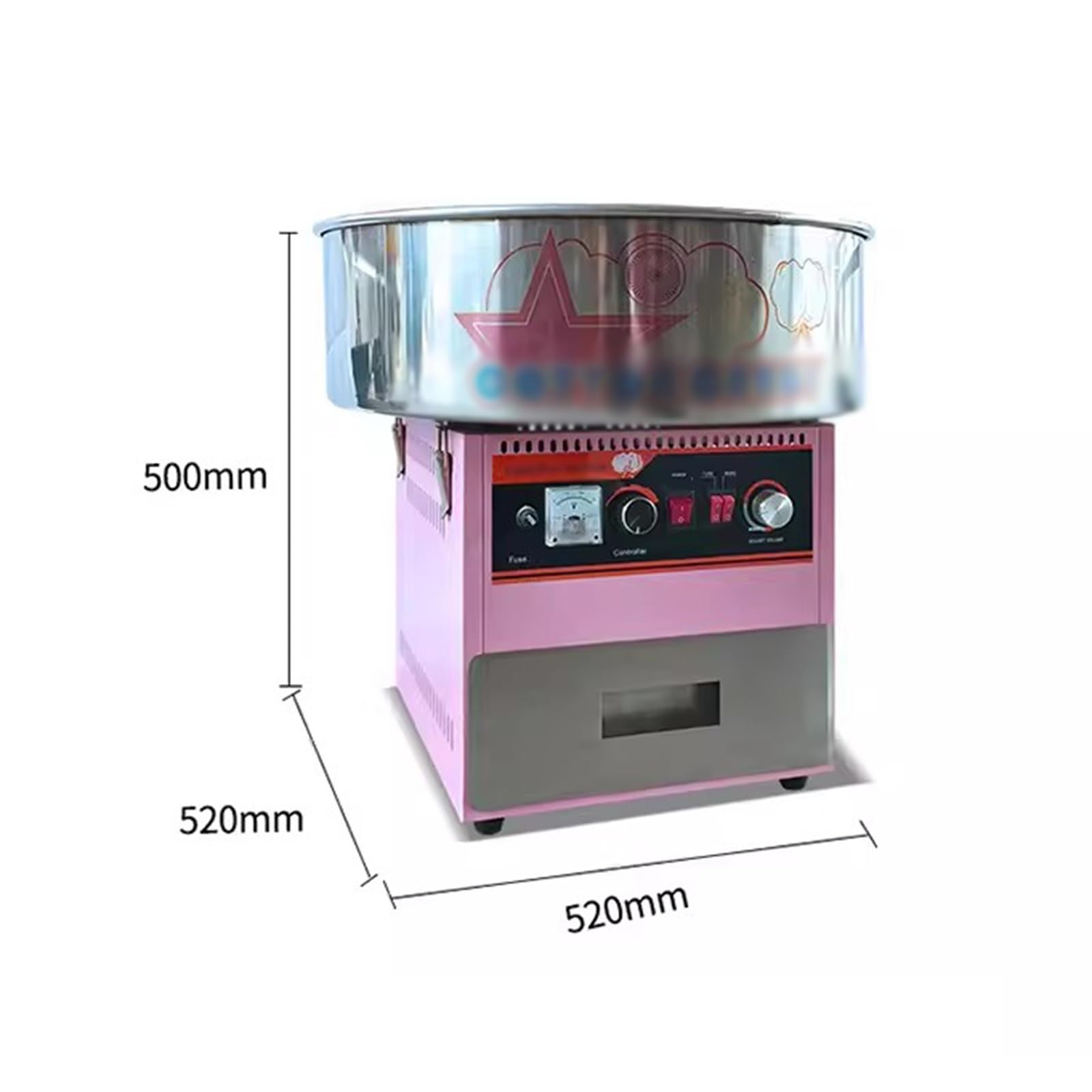 máquina de algodón de azúcar Máquina de algodón azúcar Escritorio pequeña, eléctrica Comercial, Completamente automática, Lujo, Acero Inoxidable, máquina