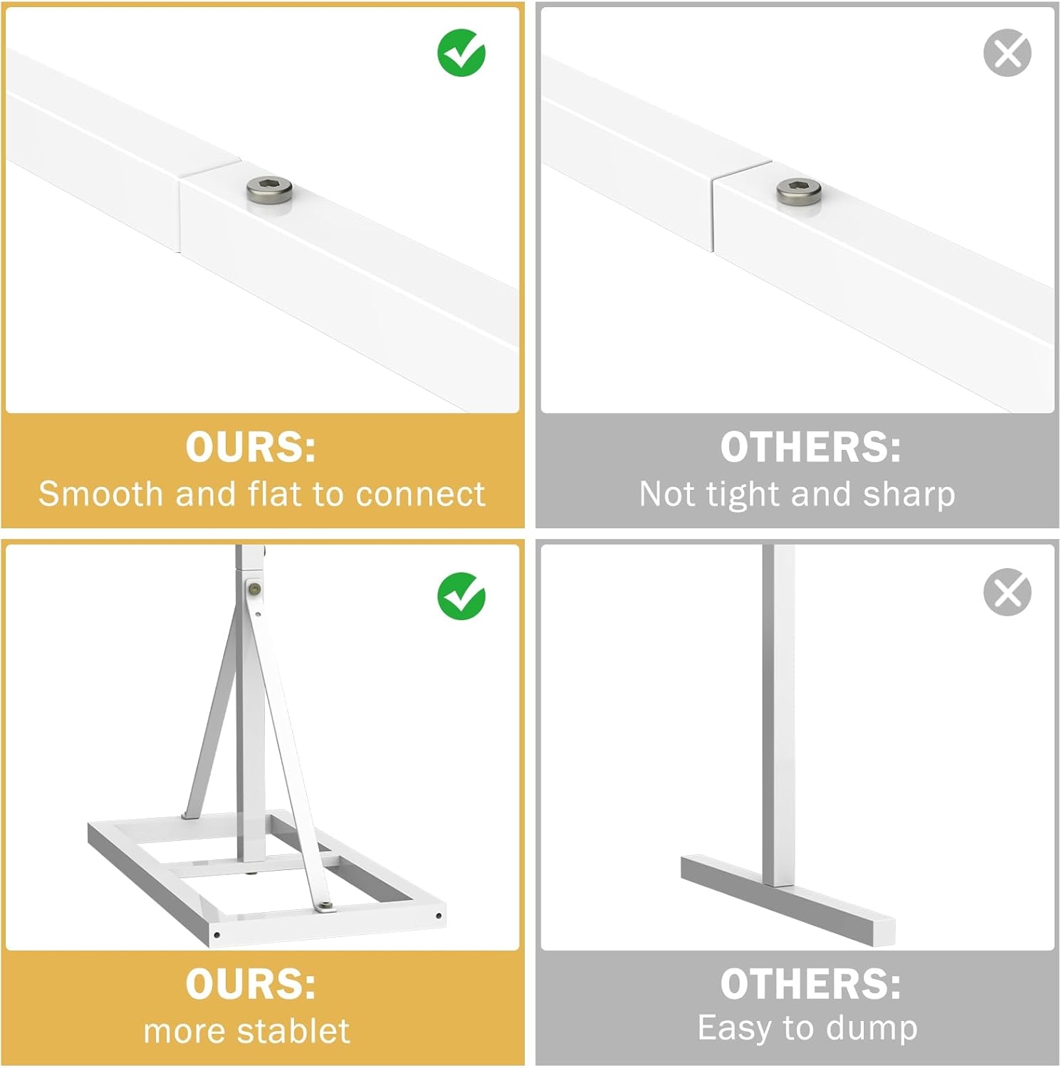 6.6FT Wedding Arch for Ceremony, Ballon Arch Backdrop Stand, Garden Arbor Backdrop Frame, Photoshoot Square Metal Frame Arch for Party Background Decoration (White)