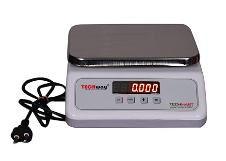 TECHWAY Ranger series digital electronic weighing scale Taraju for shops homes kirana and factories. Kata Capacity 30 Kg 1 g accuracy with Steel Plate