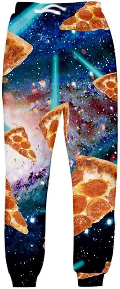 BNSSOL Galaxy Pizza Pants Men Women 3D 