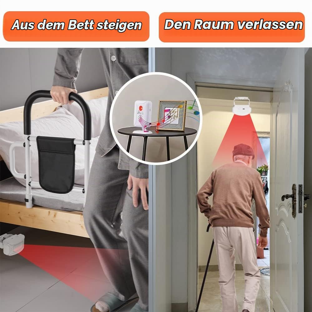 Professioneller Bettsensor und Sturzprävention für ältere Menschen/Demenz und mehr, Pager-Bewegungssensor mit 5 Lautstärkestufen