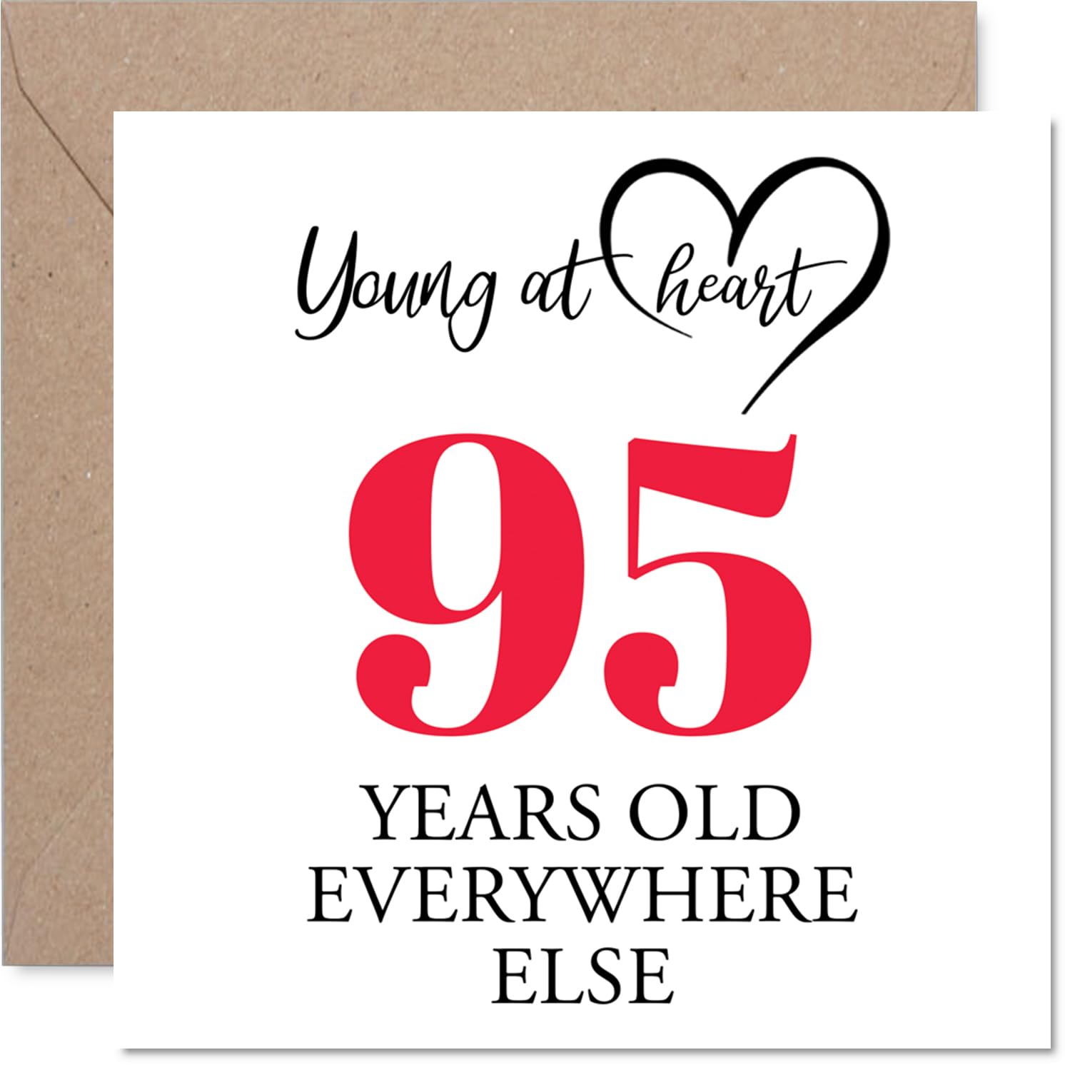 95th Birthday Cards for Men Women - Young at Heart - Happy Birthday Card for 95 Year Old Man Woman Wife Nan Uncle Grandad, 145mm Bday Greeting Cards