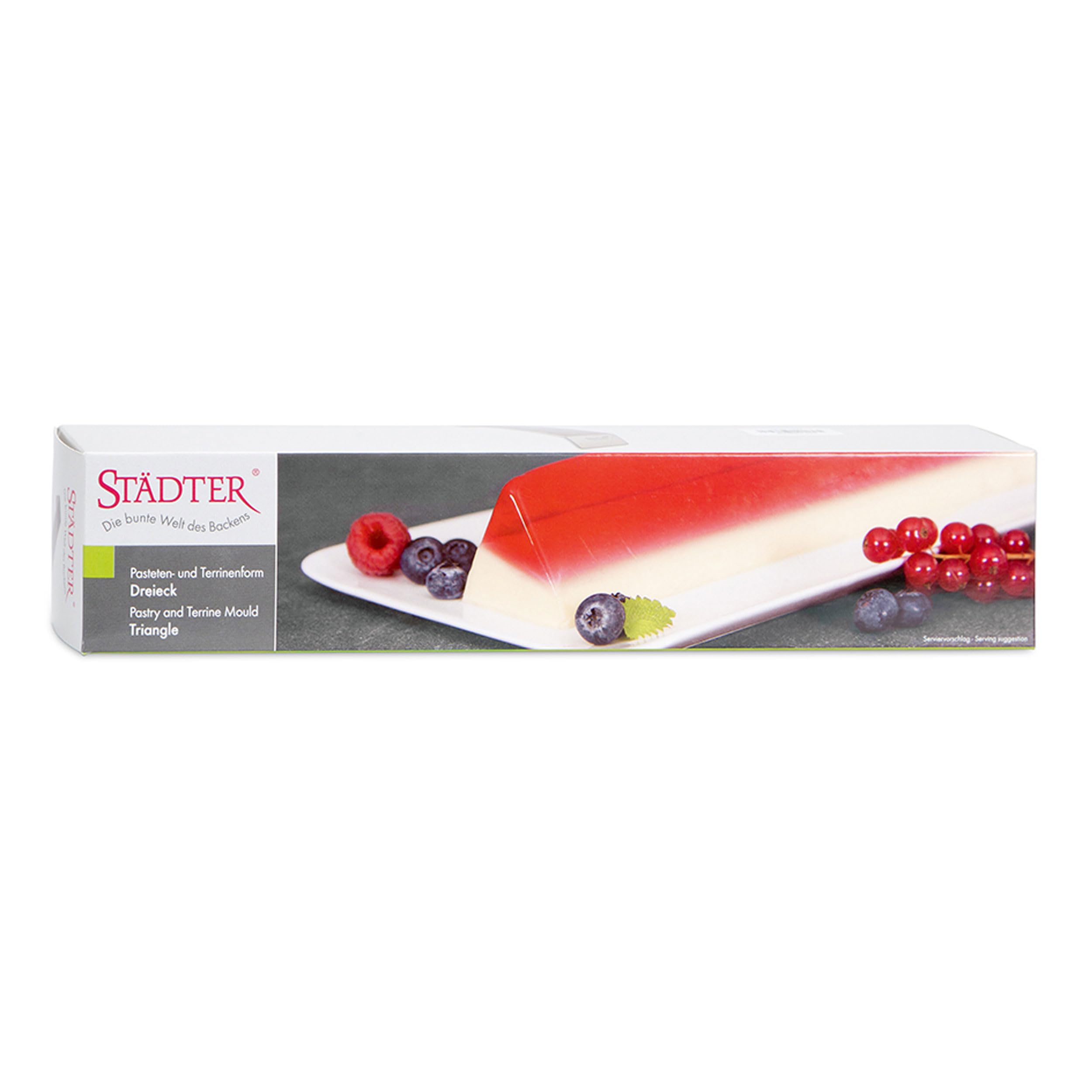 Städter 622104 - Stampo Triangolare Professionale per Torte e terrina, 30 x 6 x 6 cm, in Acciaio Inox antiruggine