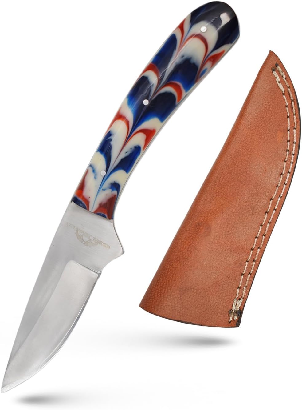 Collection Heavy-Duty Fixed Blade Hunting Skinner Knife, Sharp Stainless Steel Outdoor Knife with Leather Sheath (BLP-505)